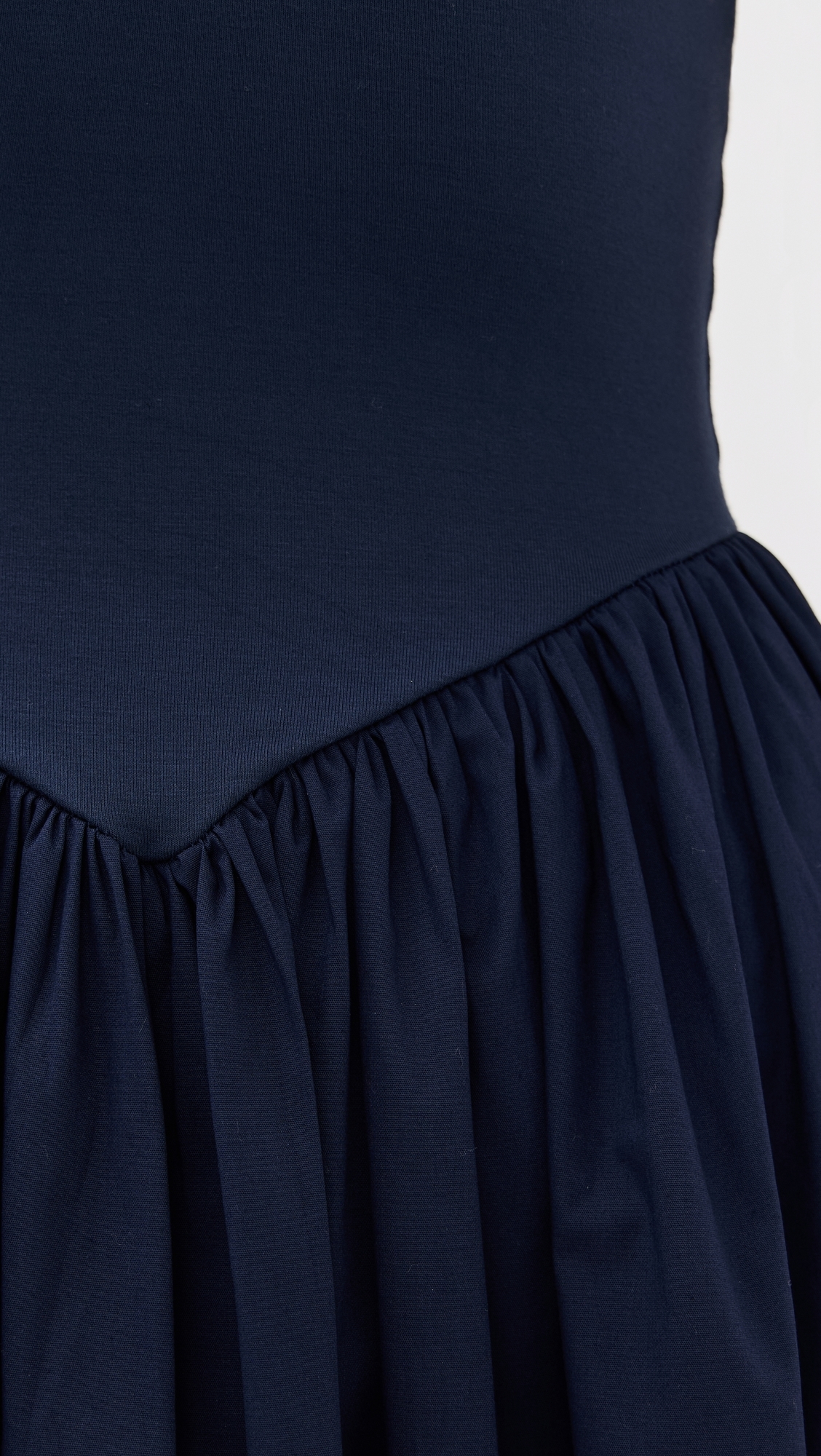 LE BOP Alix Mixed Fabric Tank Dress Navy