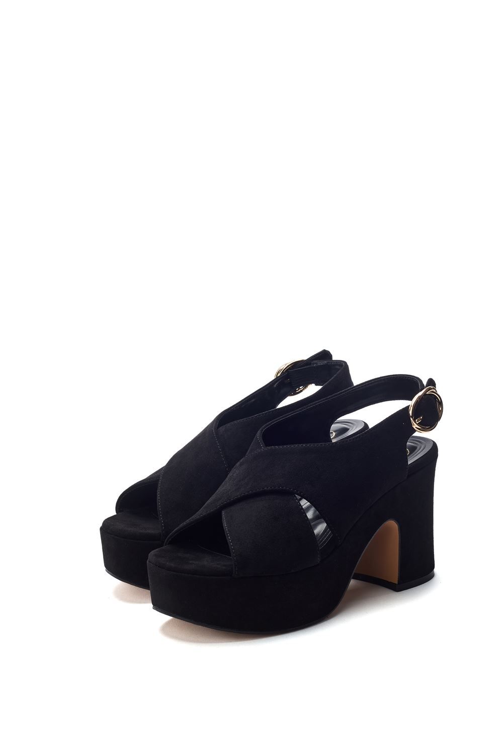 Moda In Pelle 'nakara' Alcantara New Sandals In Black