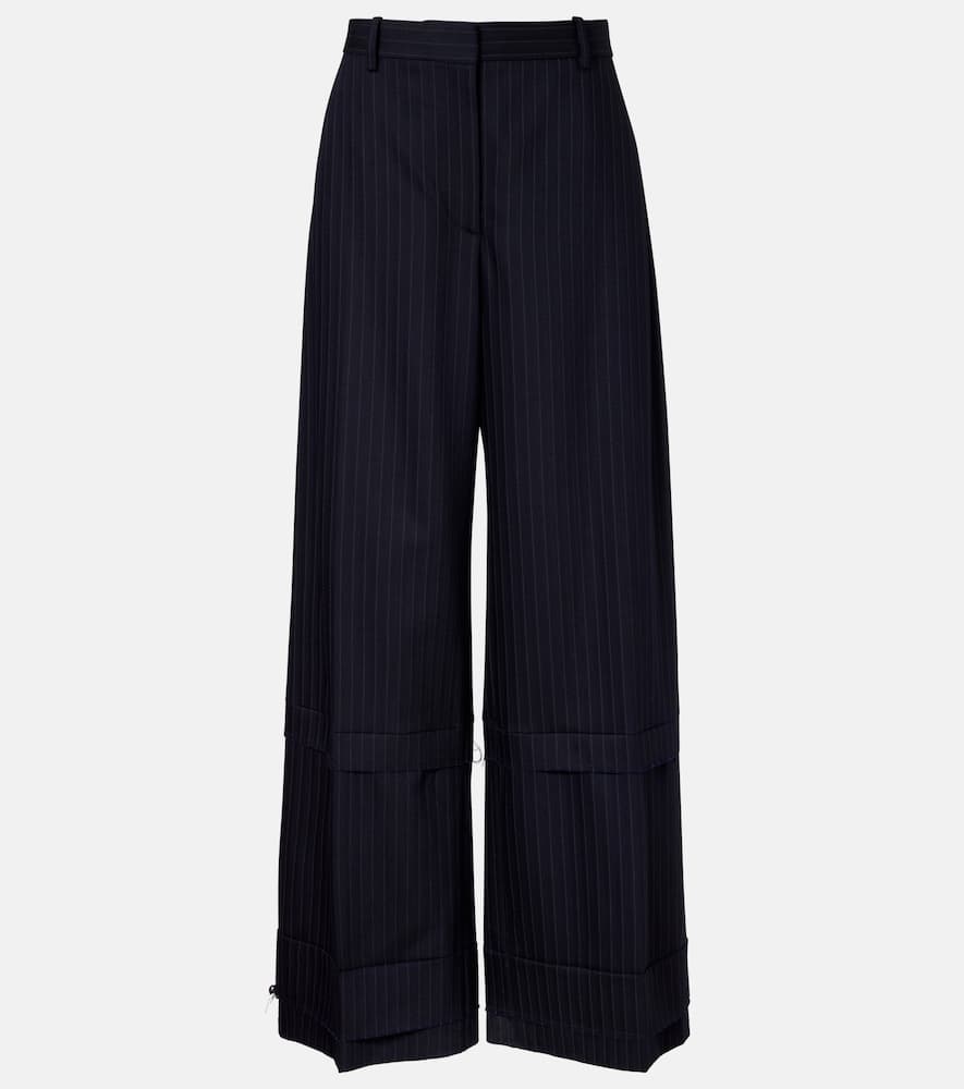 Linden pinstripe high-rise wide-leg pants