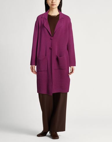 Annarita N Woman Overcoat & Trench Coat Fuchsia Size 1 Viscose, Modal, Elastane