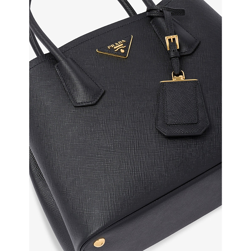 Black Double Small Leather Top-handle bag 
