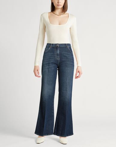 Woman Jeans Blue Size 10 Cotton, Elastane