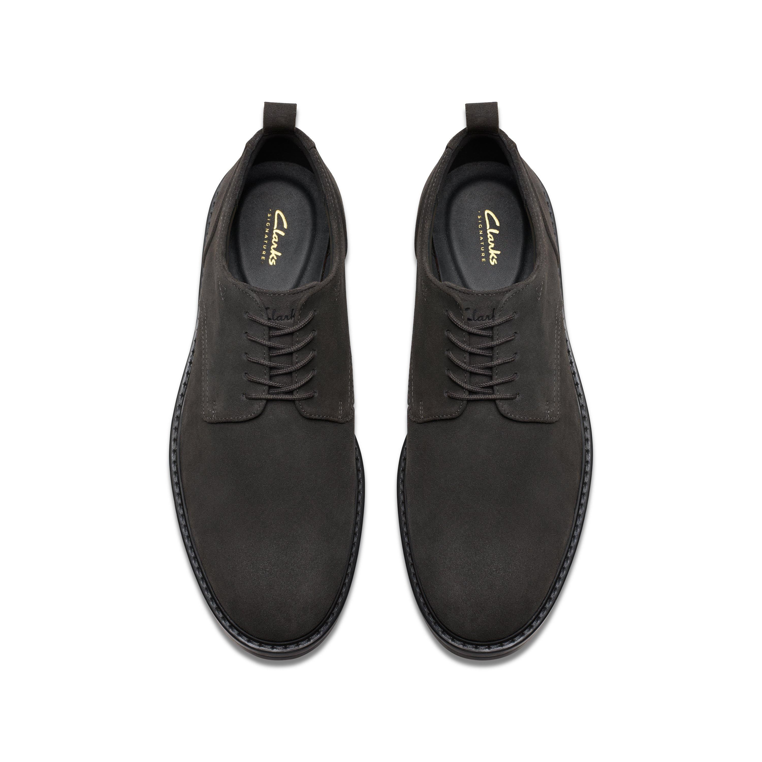Clarks Aldwin Lace Dark Grey Suede Oxford Shoe