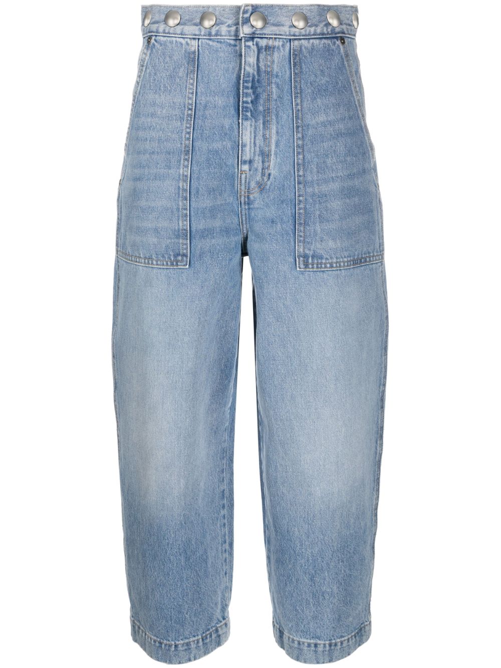 Stud-detailing boyfriend jeans - Blue