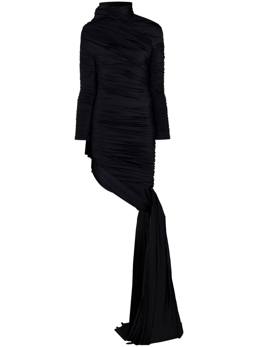 Twisted Knots ruched draped dress - Black