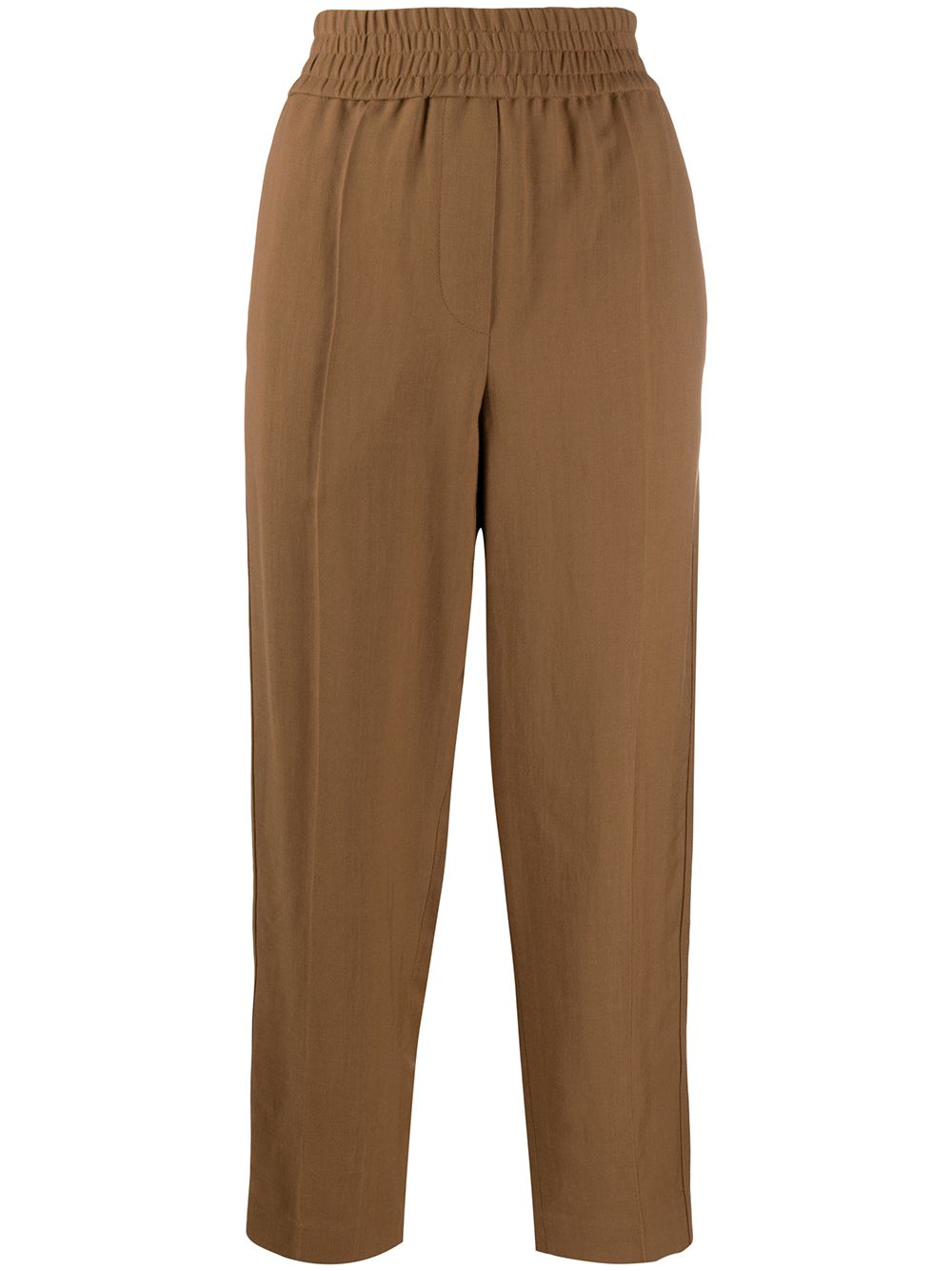 Elasticated waistband trousers - Brown