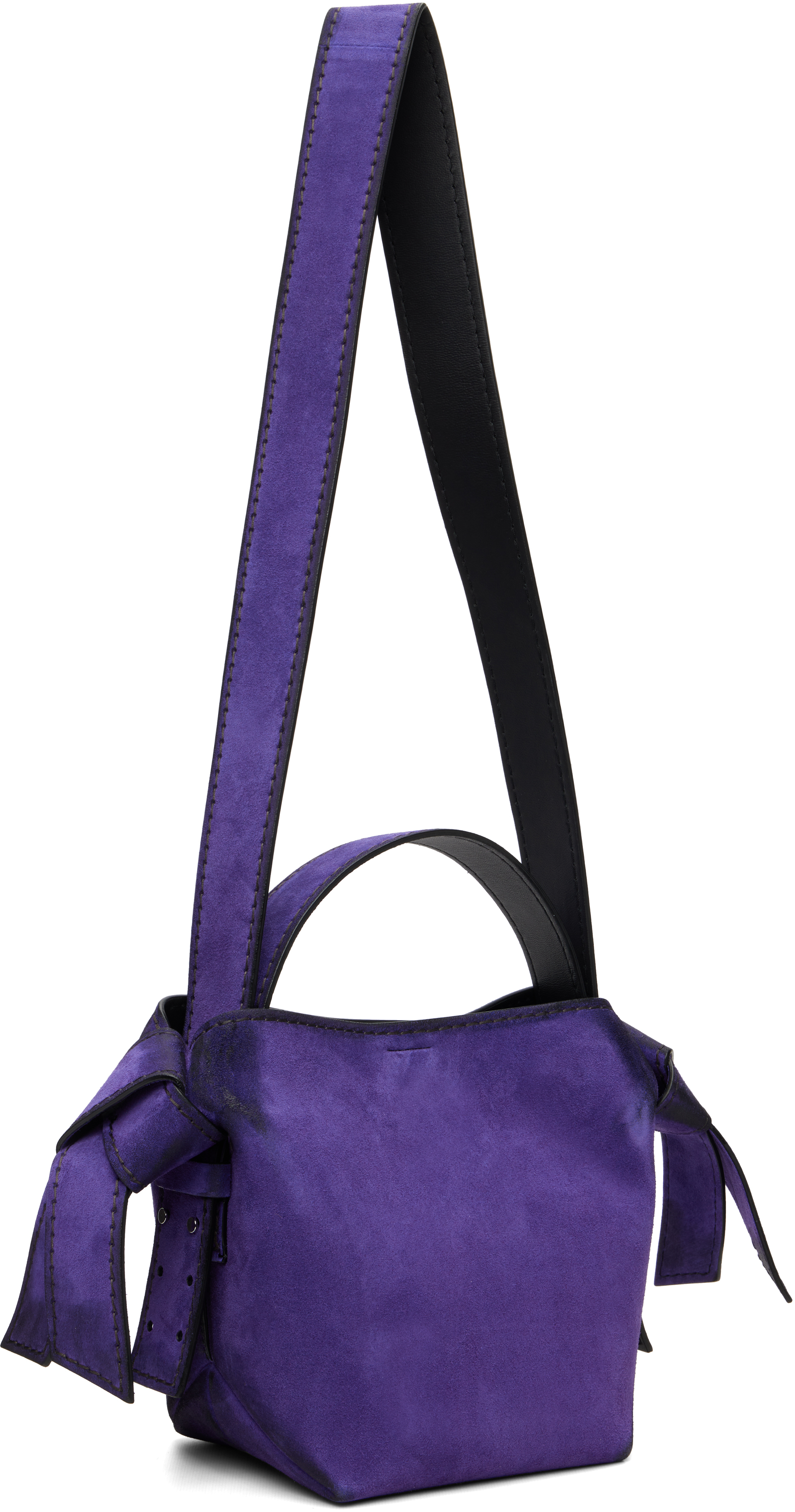 Purple Musubi Mini Suede Crossbody Bag