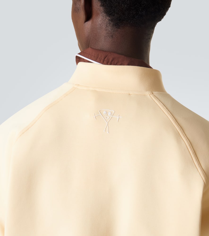 Cotton-blend half-zip sweatshirt
