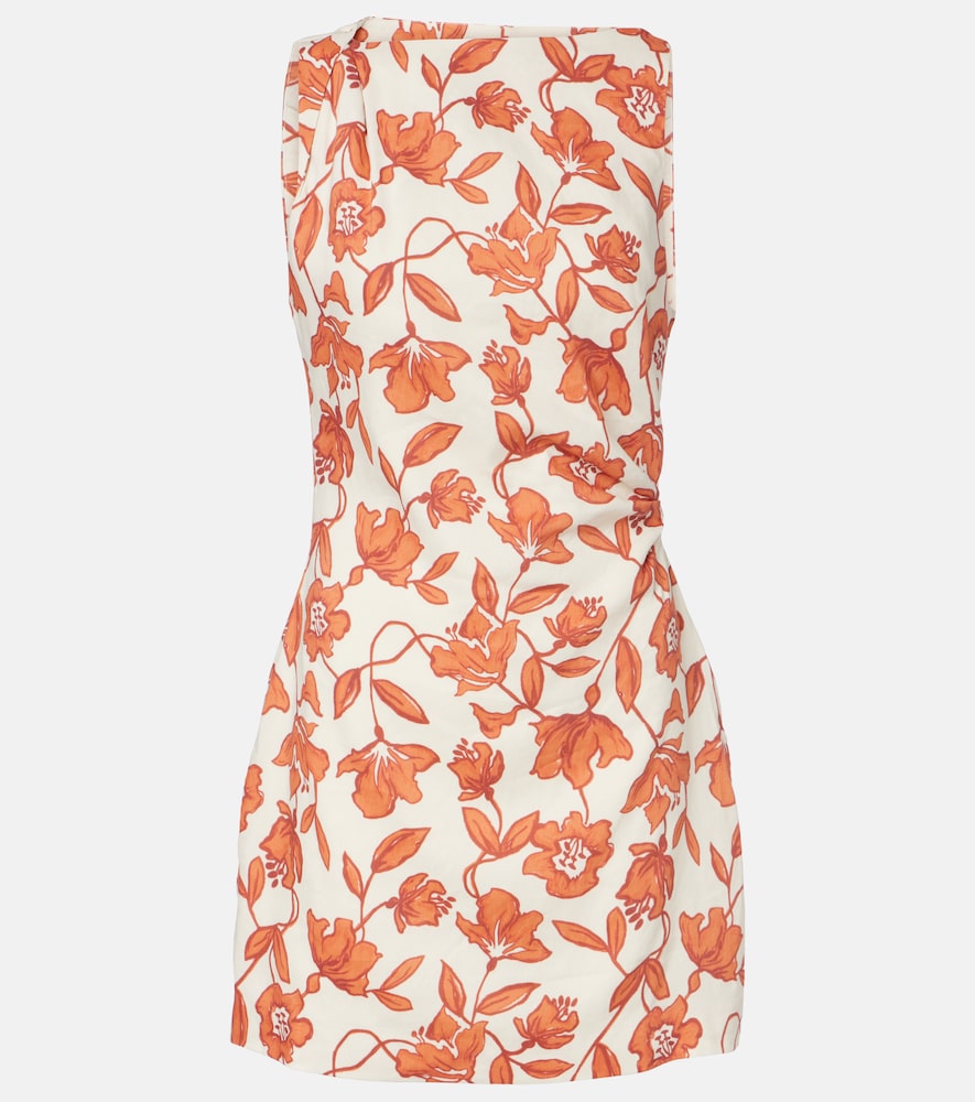 Chloe floral linen-blend minidress
