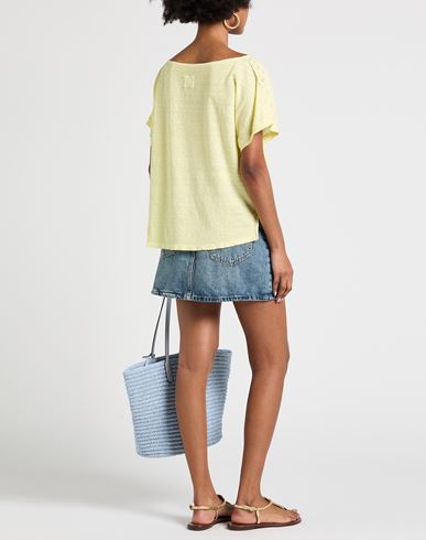 Woman Top Yellow Size M Linen