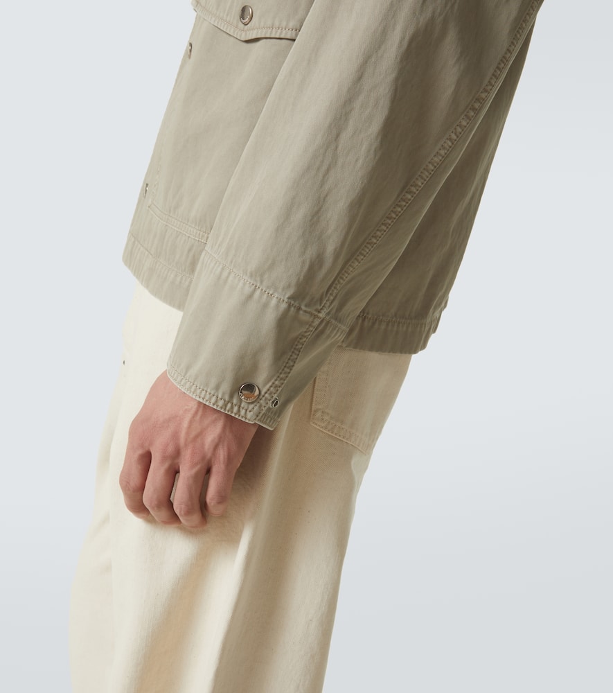 Embroidered cotton twill field jacket