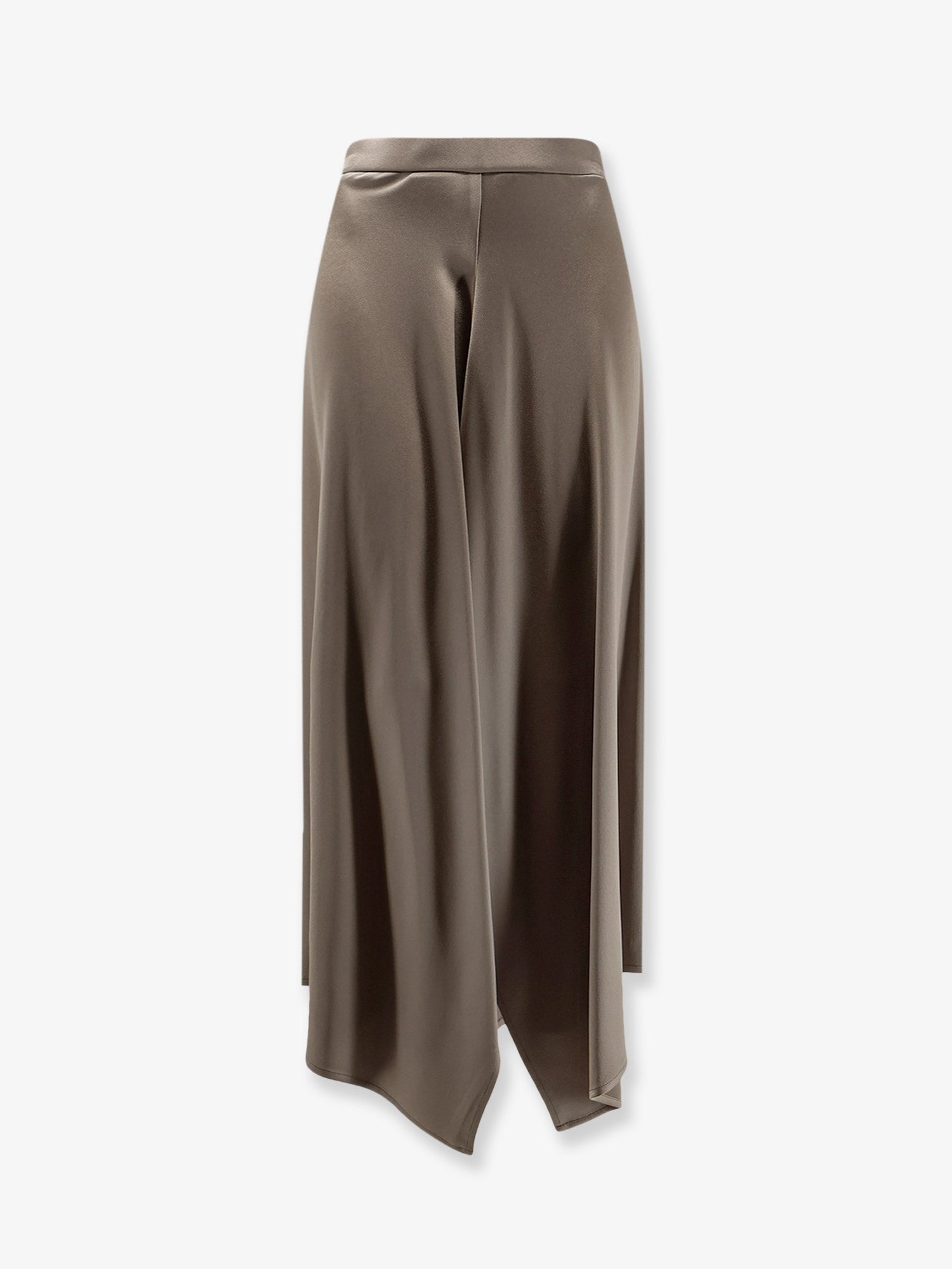 Satin Flared Skirt — Green