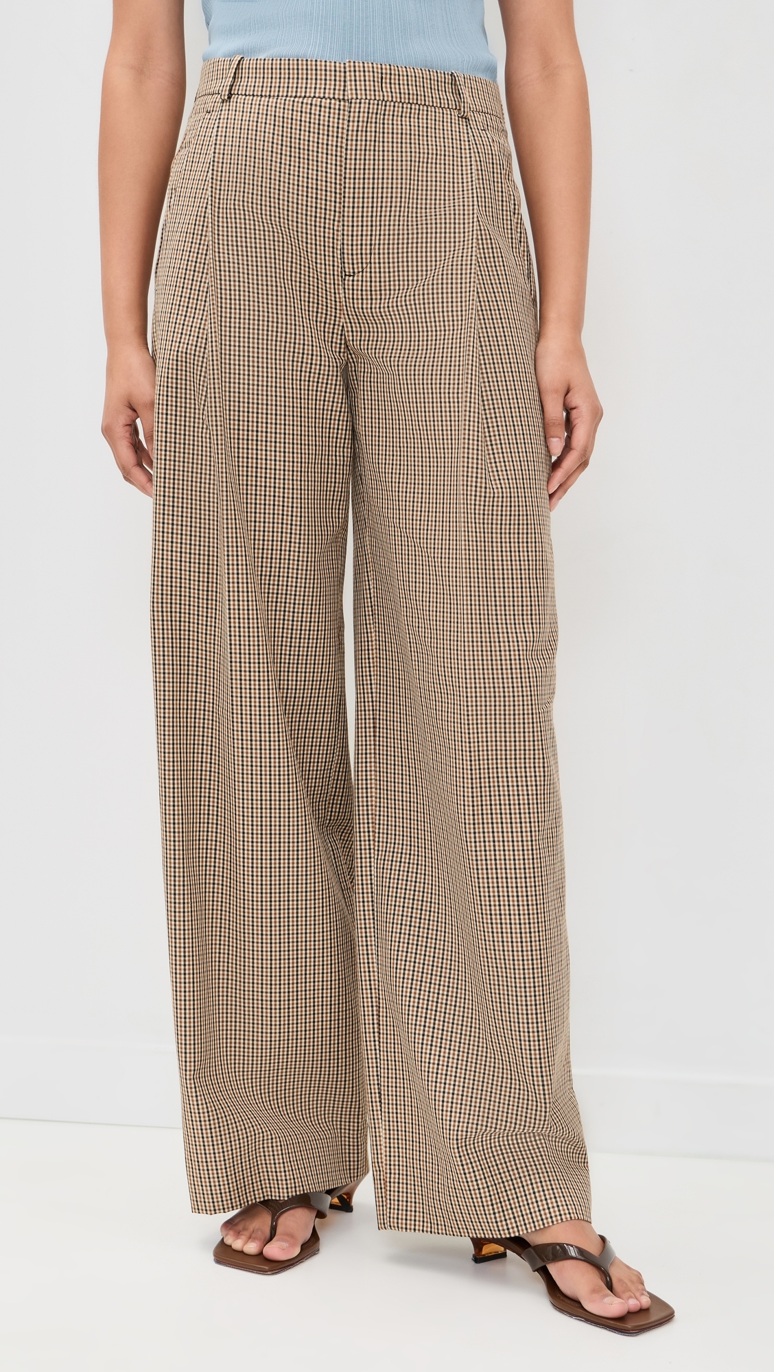 Camille Wide Leg Trousers Lt Wheatstone Check
