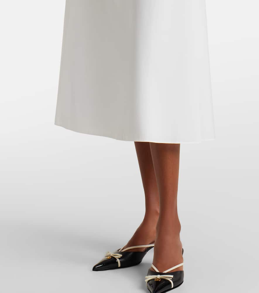 Guipure lace-trimmed cotton midi dress