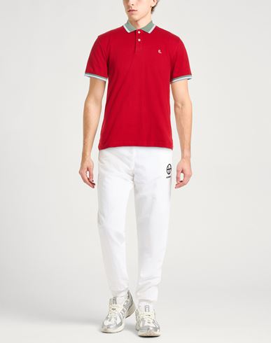 Man Polo shirt Red Size M Cotton, Elastane