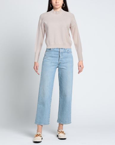 Woman Turtleneck Beige Size 8 Virgin Wool