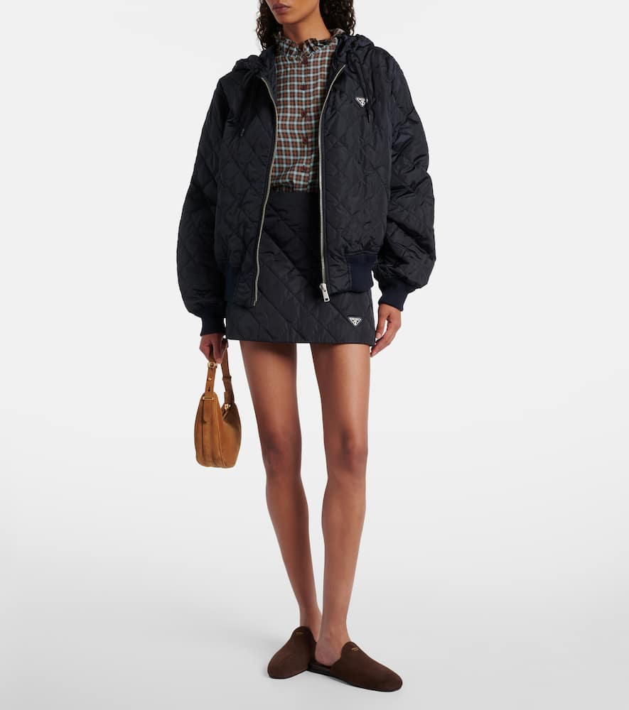 Re-Nylon quilted miniskirt