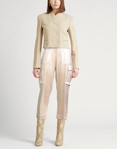 Woman Pants Cream Size 6 Viscose, Acetate, Elastane