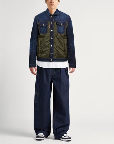 Man Denim outerwear Blue Size 36 Cotton, Elastane, Polyester