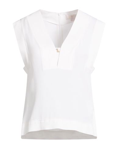 Woman Top White Size 10 Acetate, Silk