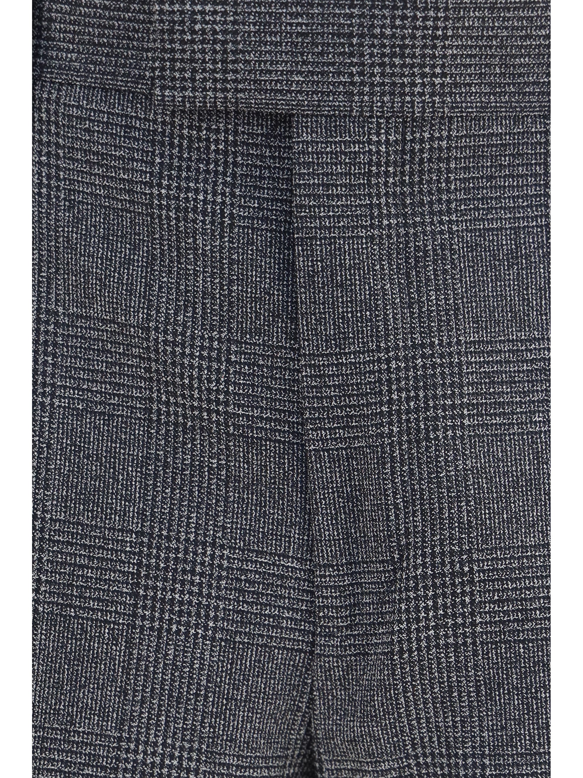 Houndstooth Cotton-Blend Trousers — Gray