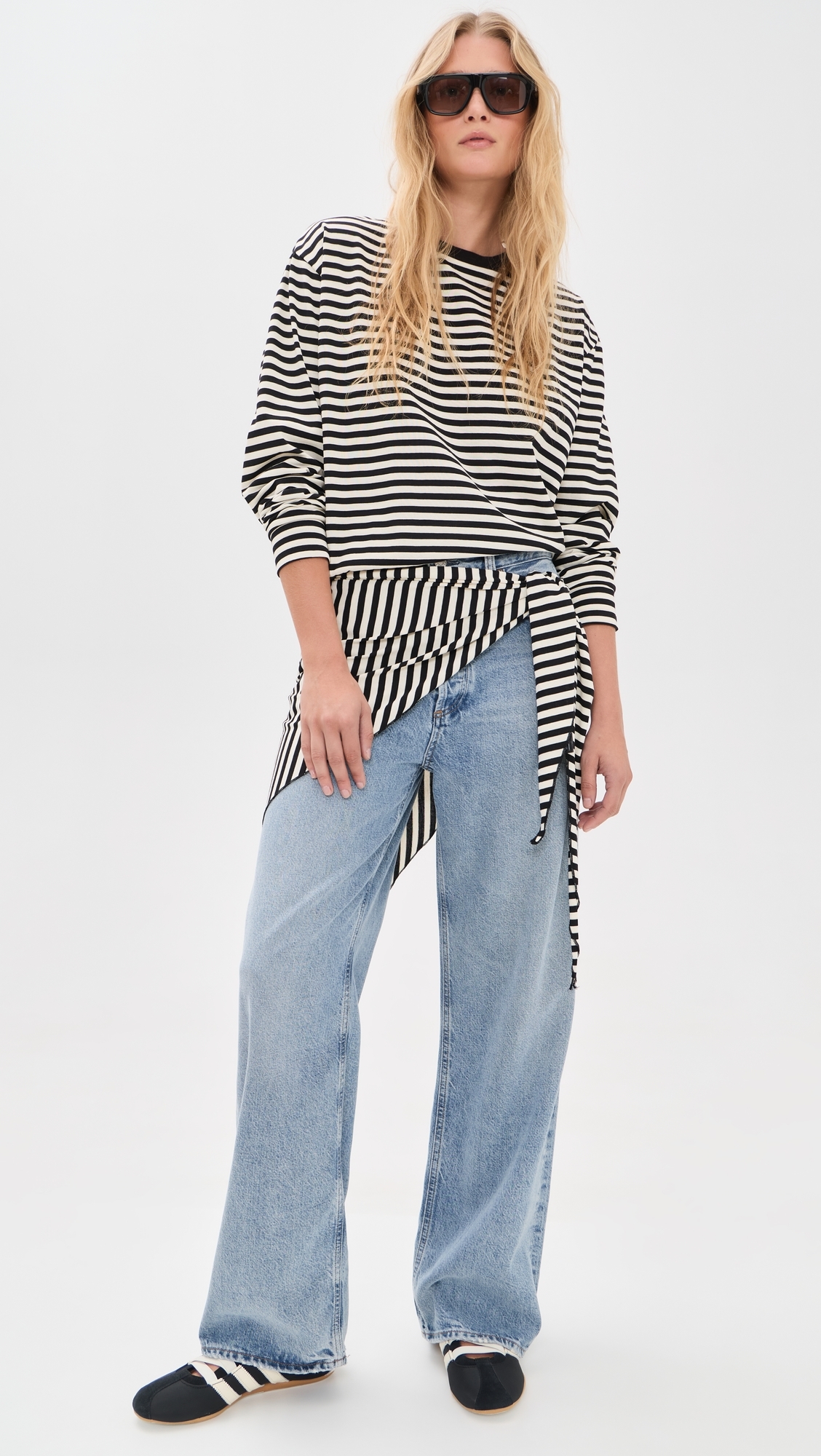 Olsen Long Sleeve Top Onyx Stripe