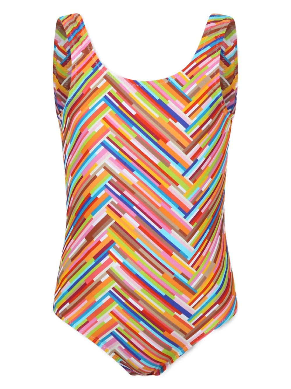 Zigzag-print swimsuit - Red