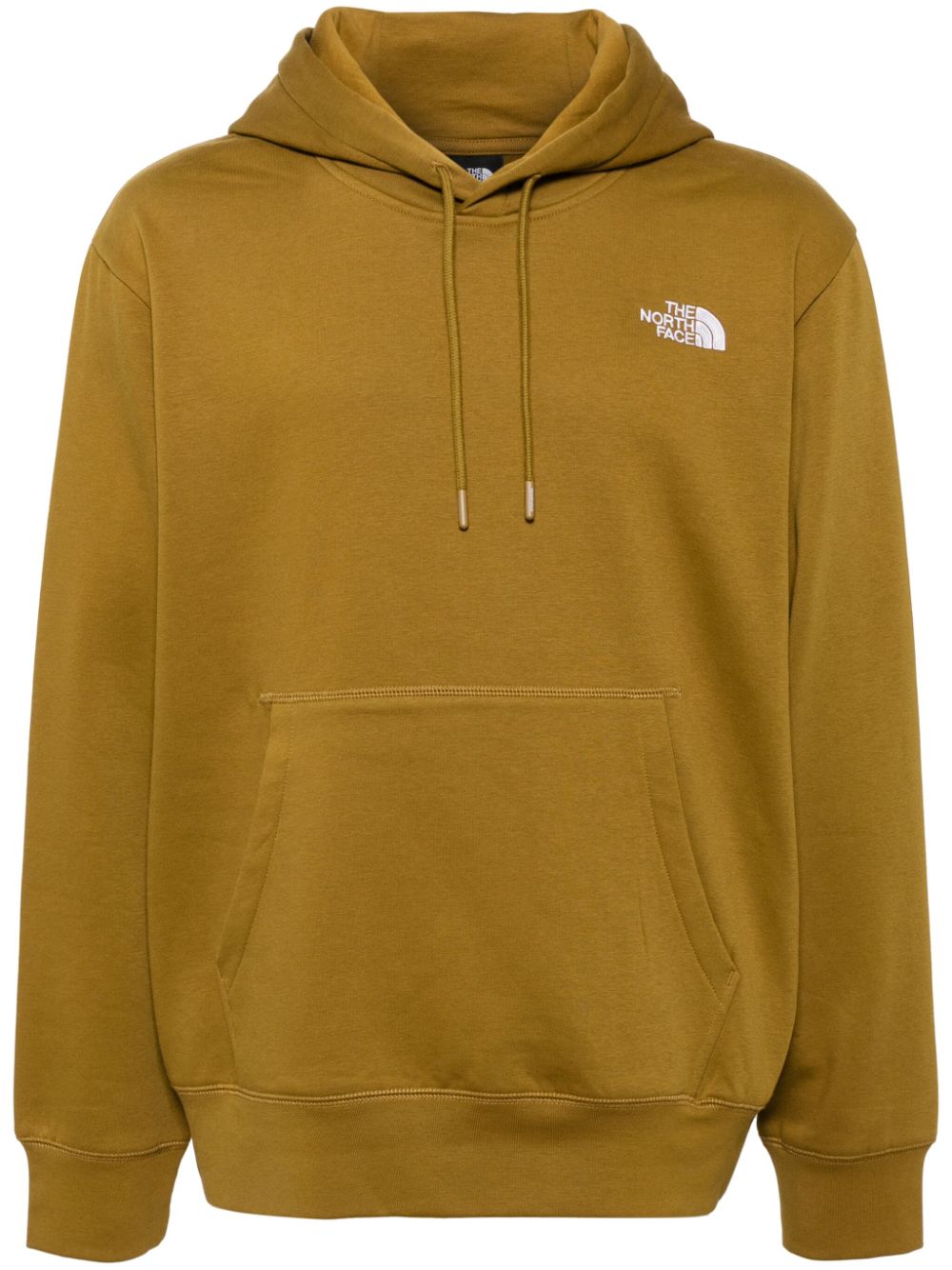 Logo-embroidered drawstring hoodie - Neutrals