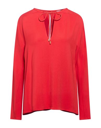 Woman Top Red Size 10 Viscose, Calfskin