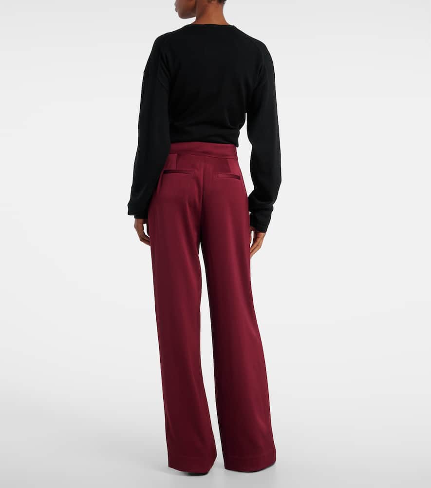 Kyra high-rise satin wide-leg pants