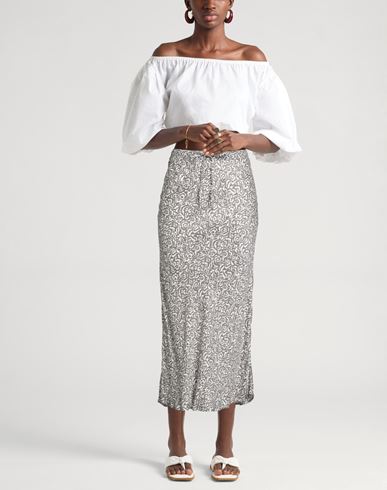 Woman Midi skirt Grey Size 10 Viscose