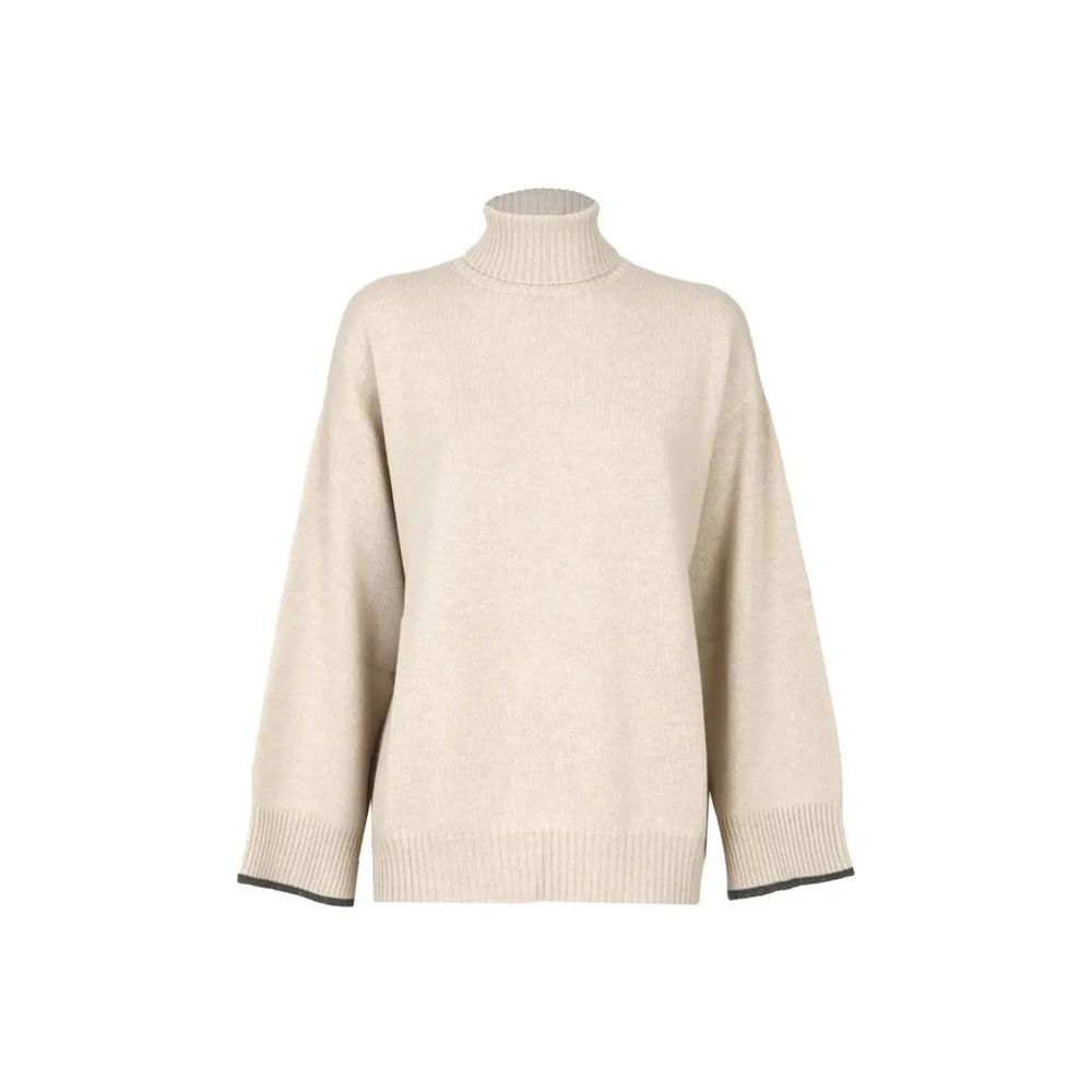 Cashmere Turtleneck Sweater — Beige