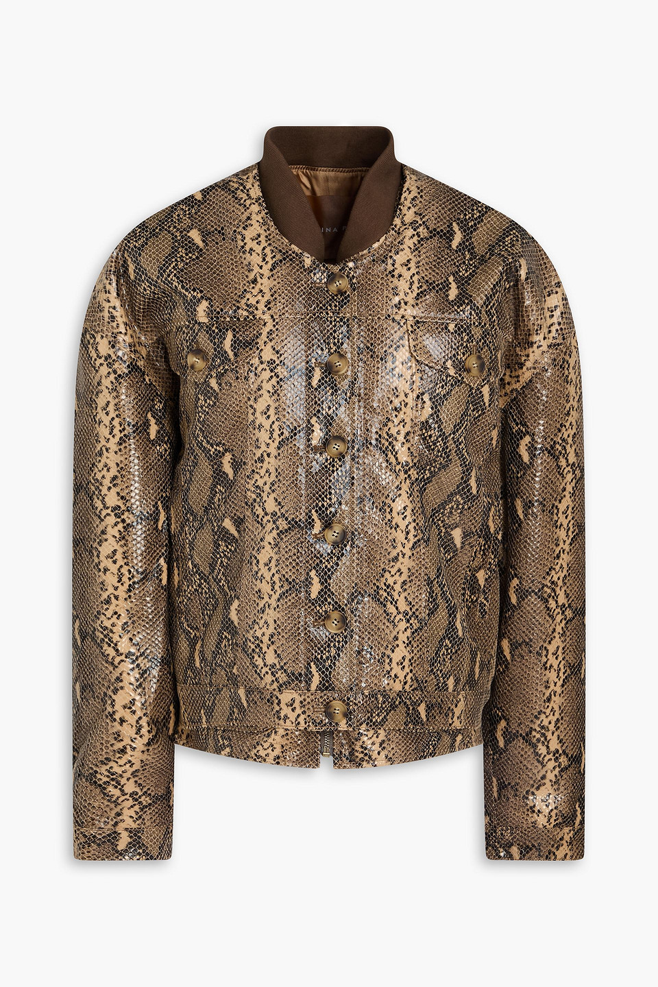Wells snake-effect bomber jacket - Animal print - XS