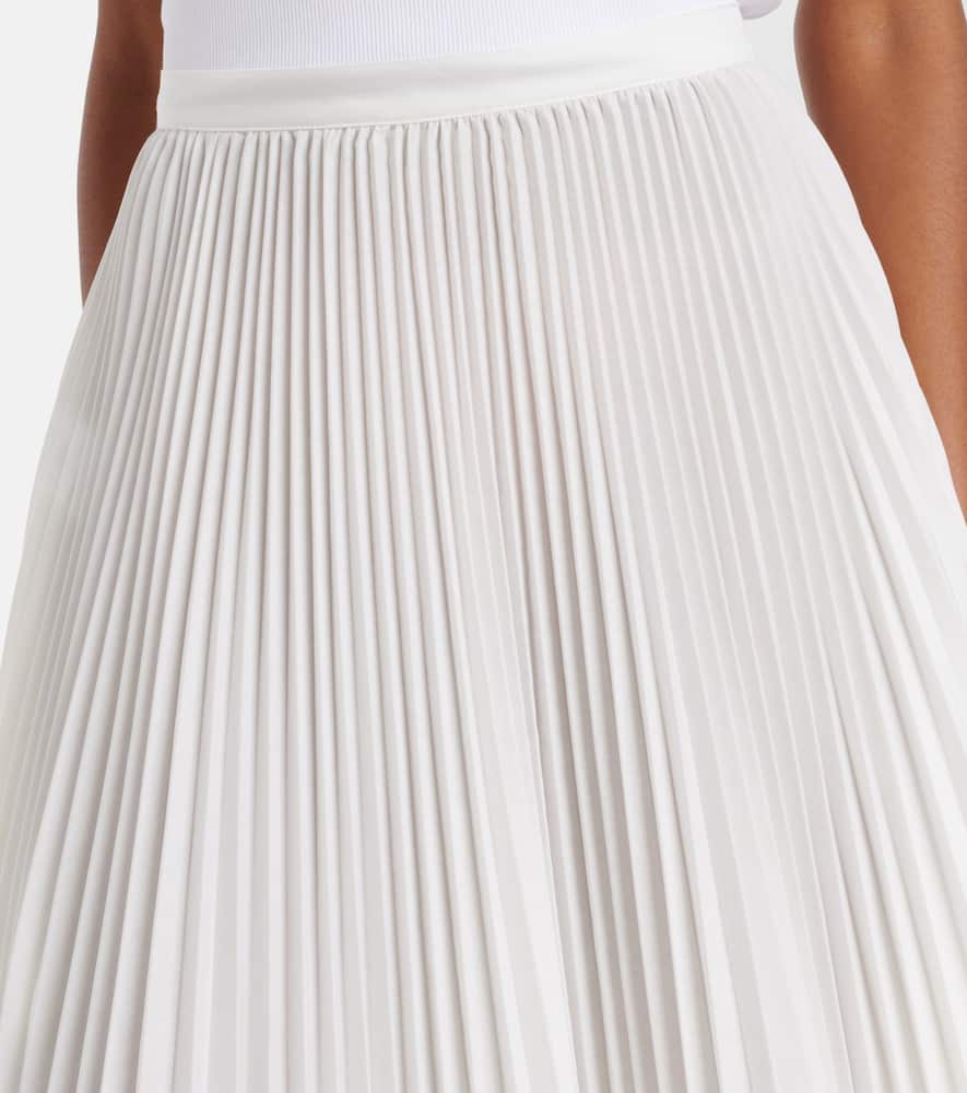 Plissé asymmetric muslin maxi skirt