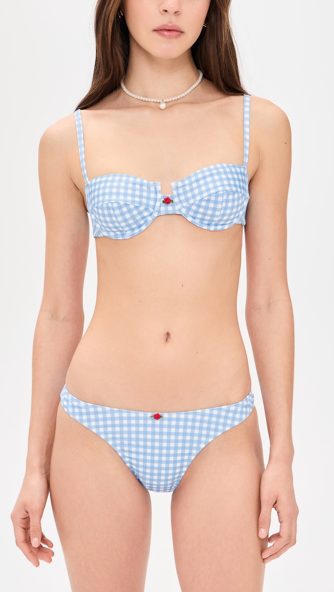 Jussy Bikini Bottoms Light Blue Gingham