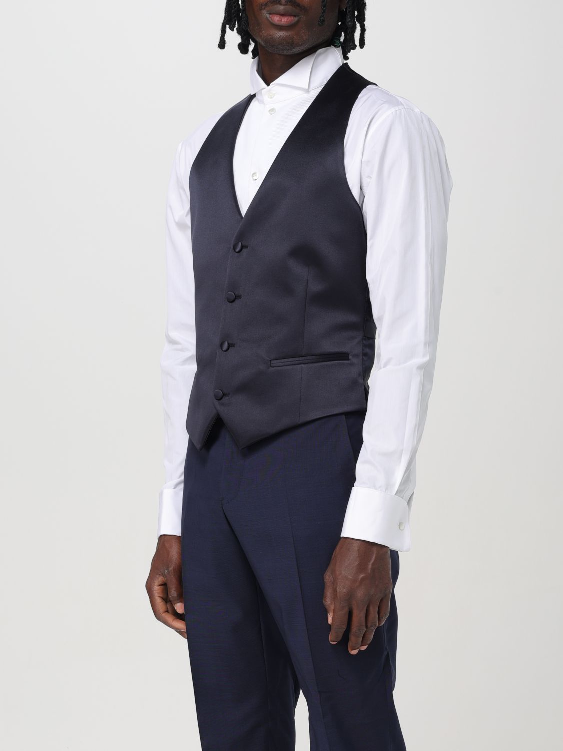 Suit Vest Men color Blue