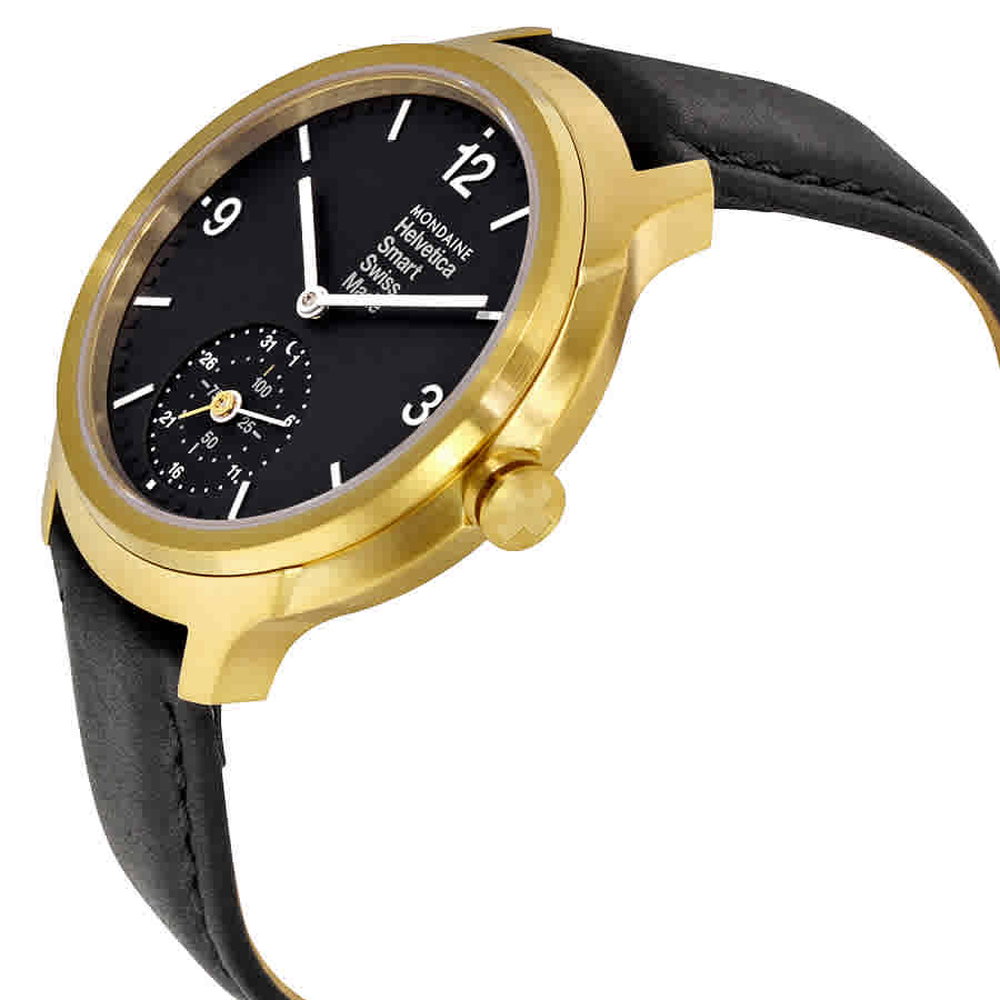 Helvetica No 1 Bold Smart Black Dial Black Leather Mens Watch MH1B2S20LB