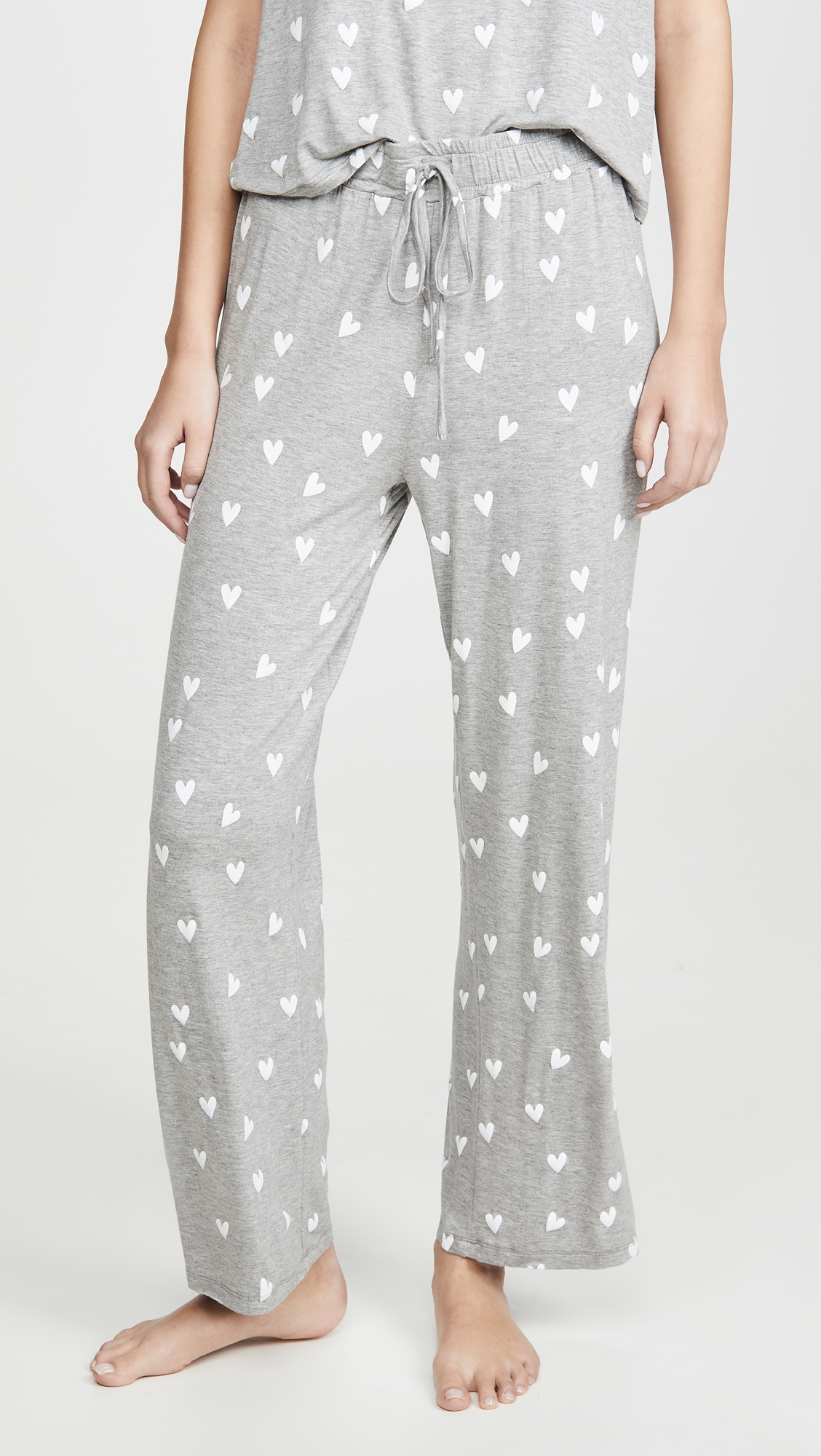 All American PJ Set Heather Grey Hearts