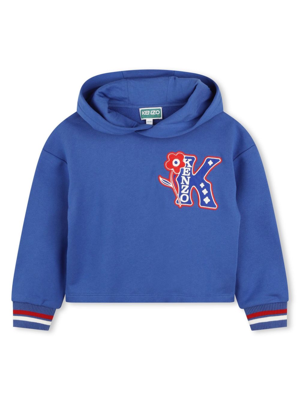 Embroidered logo cotton hoodie - Blue