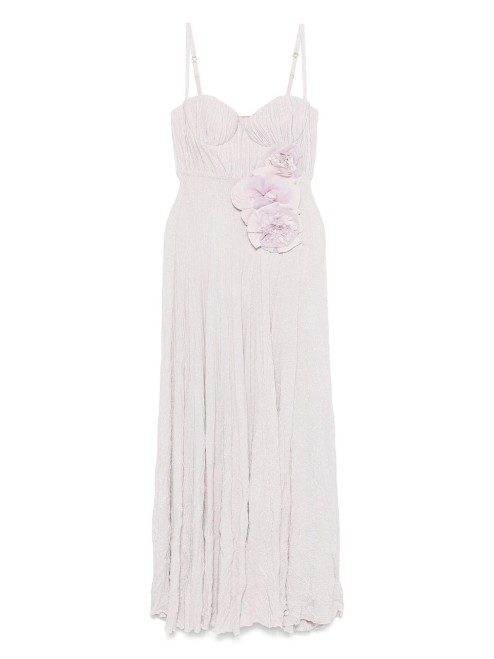 Elisabetta Franchi floral-appliqué gown - Yellow