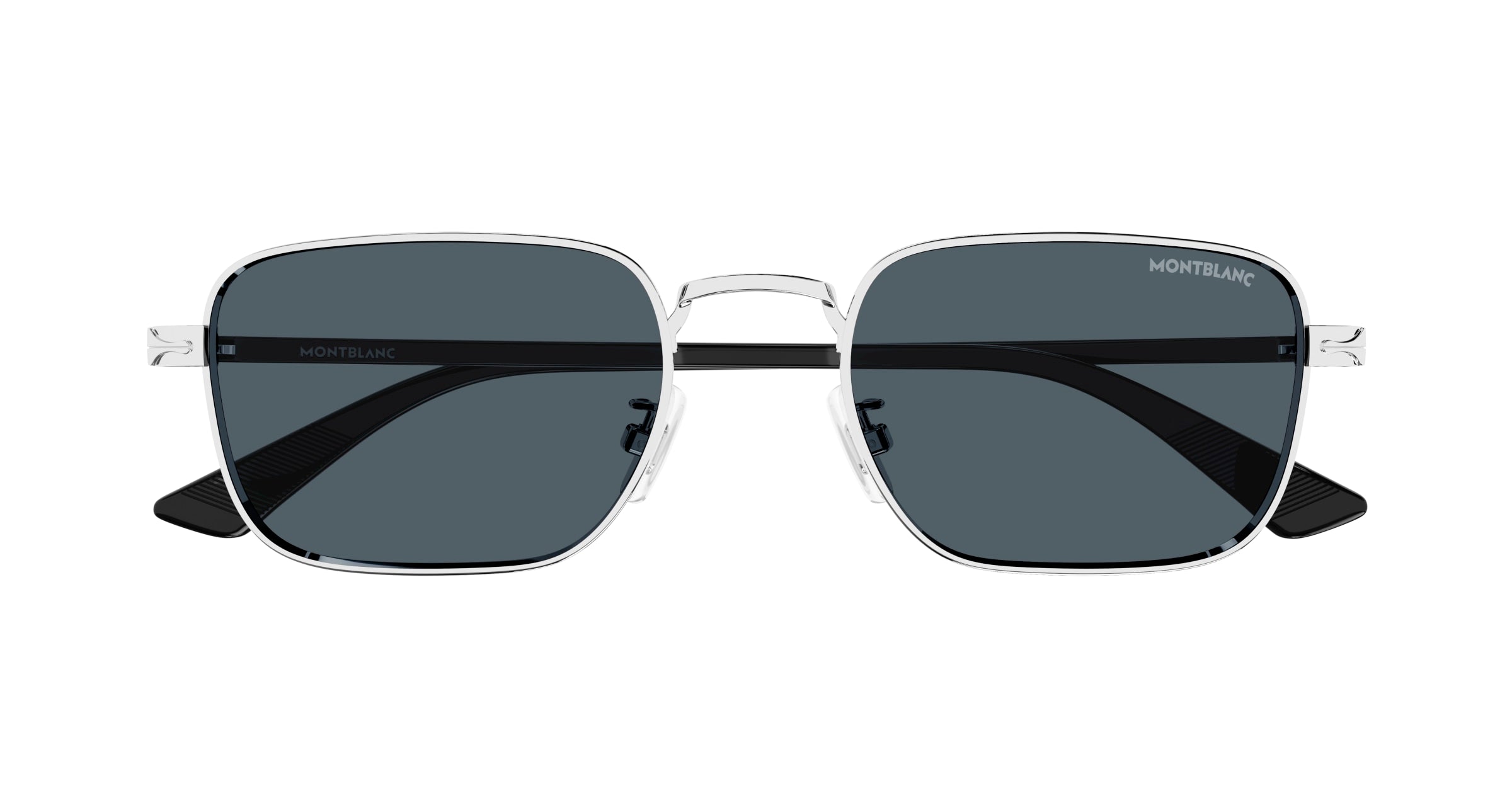 Montblanc Man Montblanc MB0339S 003 Sunglasses Metal Silver Blue Squared