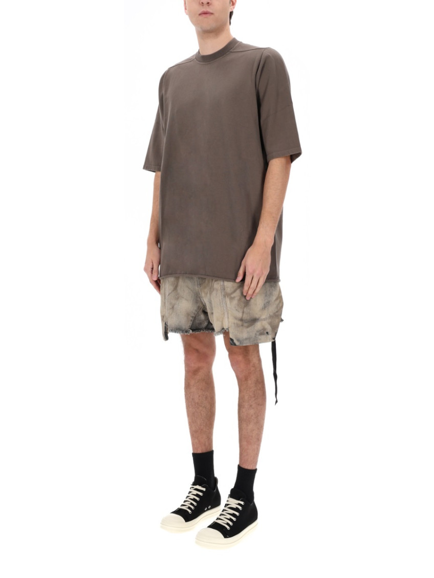 Beige Solid Crew Neck T-Shirt