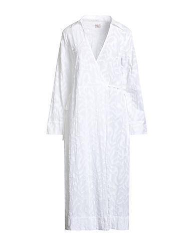 Woman Midi dress White Size M Cotton