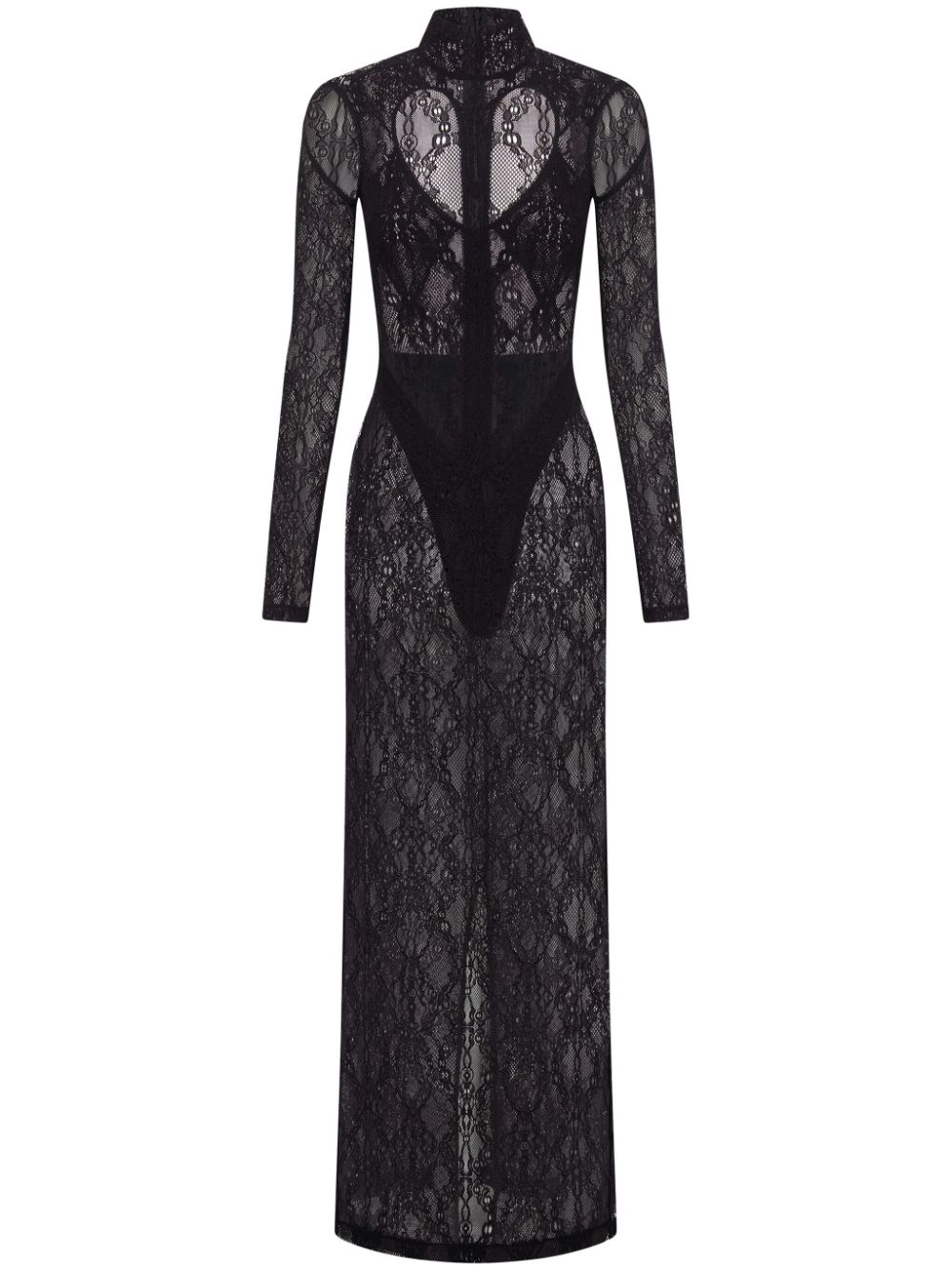 Cut-out lace maxi dress - Black