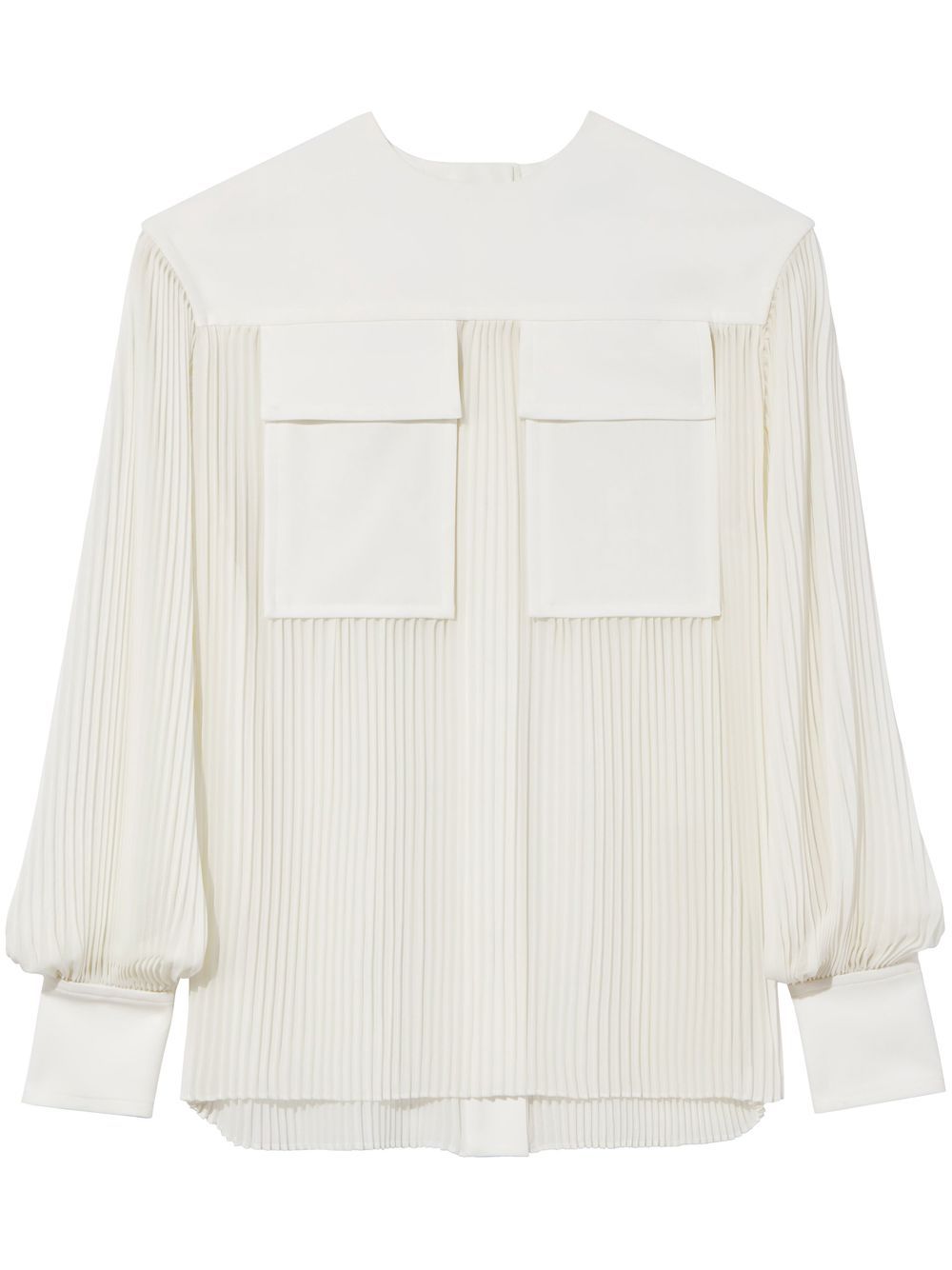Sheer pleated blouse - White