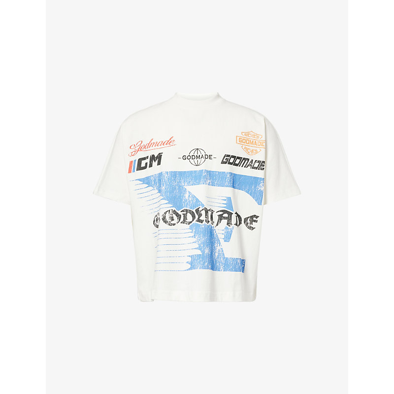 Mens Graphic-Print Cotton T-Shirt