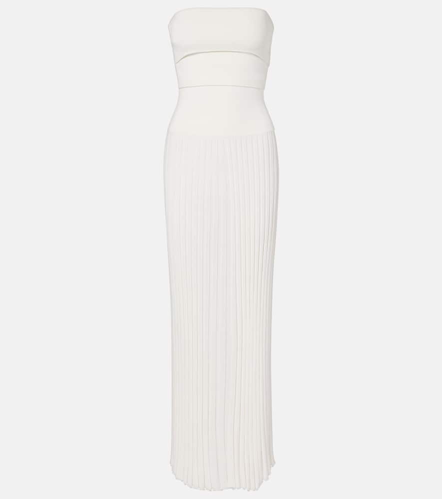 Slash cutout ribbed-knit maxi dress