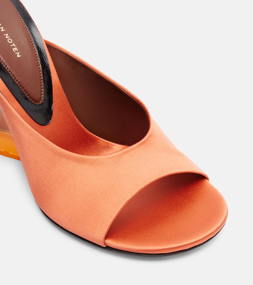 Satin wedge mules