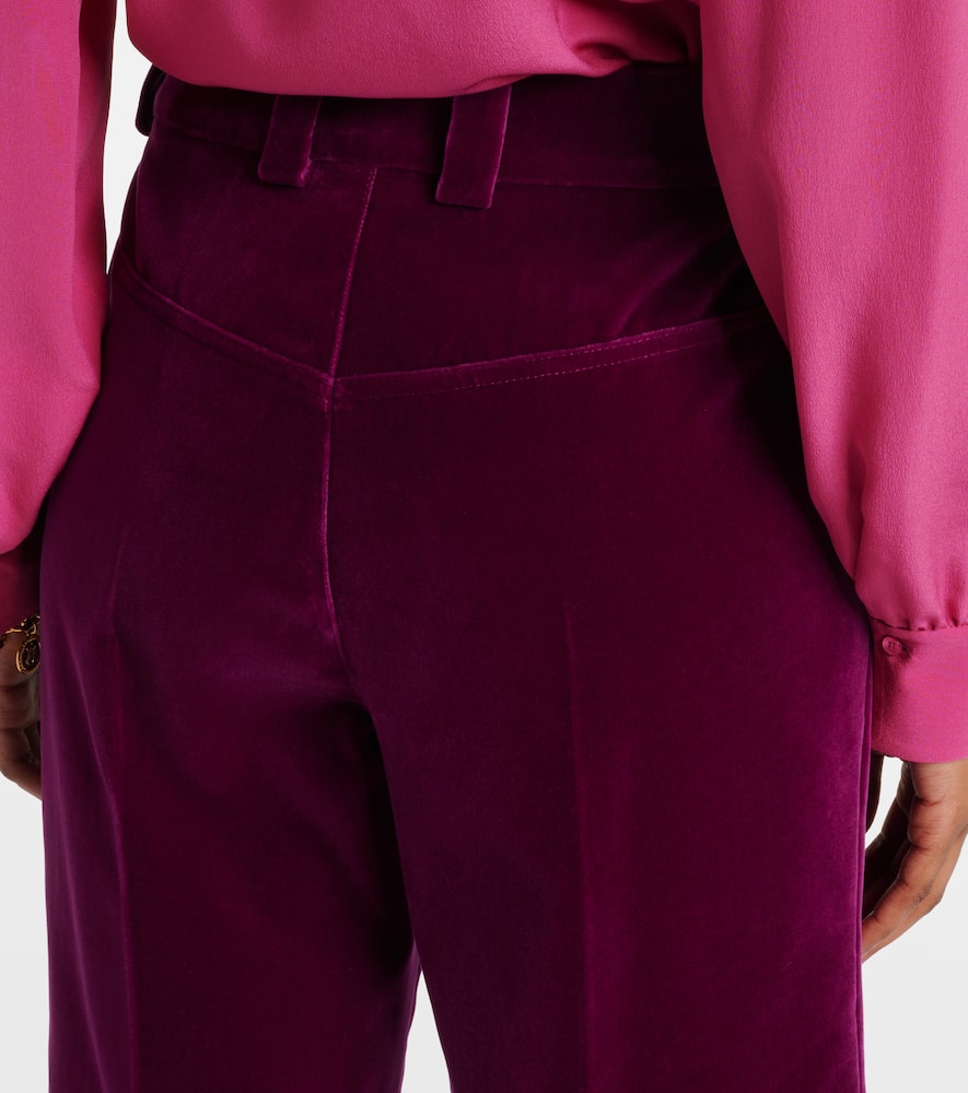 Chloé Cotton velvet cropped bootcut pants