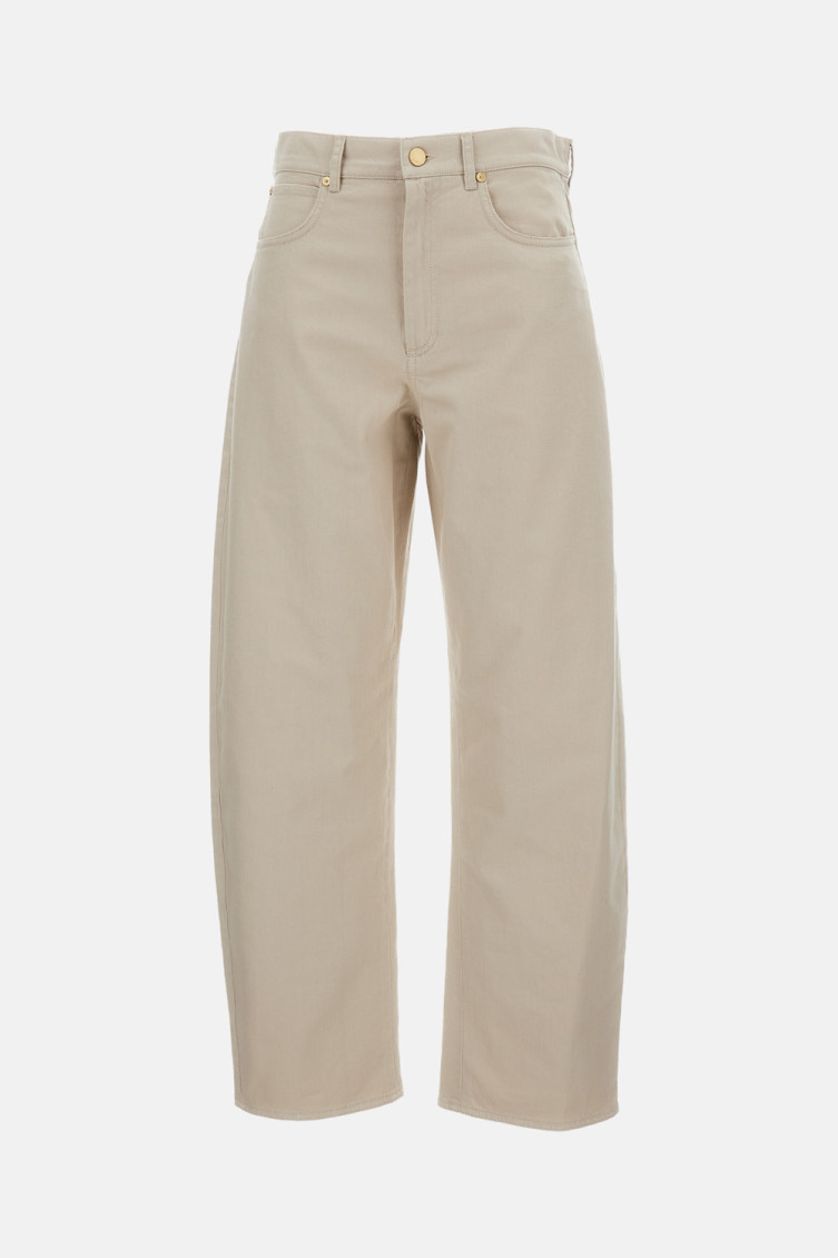 Beige Regular Fit Trousers